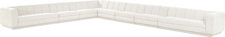 Meridian Furniture - Modari Cream Fabric Upholstered 8pc. Sectional - 143Cream-Sec8A - GreatFurnitureDeal