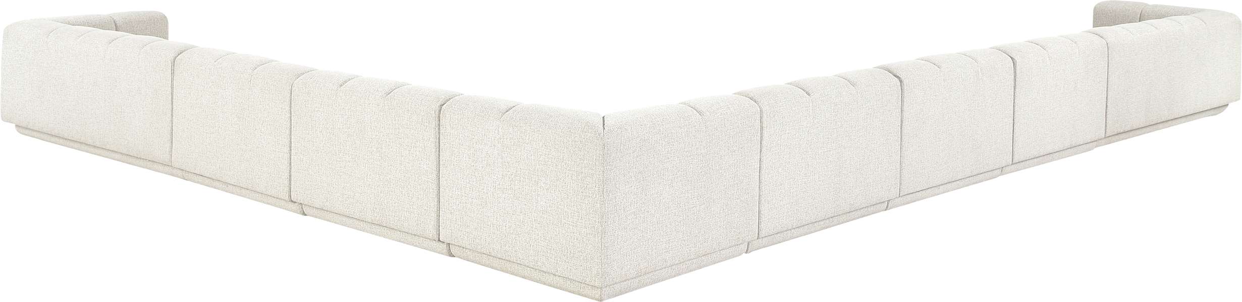 Meridian Furniture - Modari Cream Fabric Upholstered 8pc. Sectional - 143Cream-Sec8A - GreatFurnitureDeal