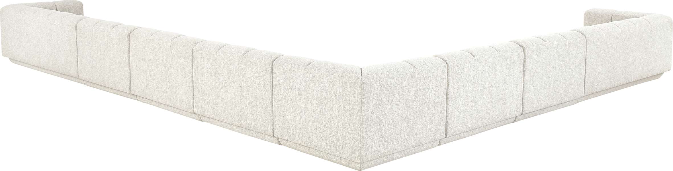 Meridian Furniture - Modari Cream Fabric Upholstered 8pc. Sectional - 143Cream-Sec8A - GreatFurnitureDeal