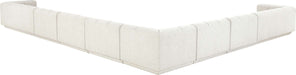 Meridian Furniture - Modari Cream Fabric Upholstered 8pc. Sectional - 143Cream-Sec8A - GreatFurnitureDeal