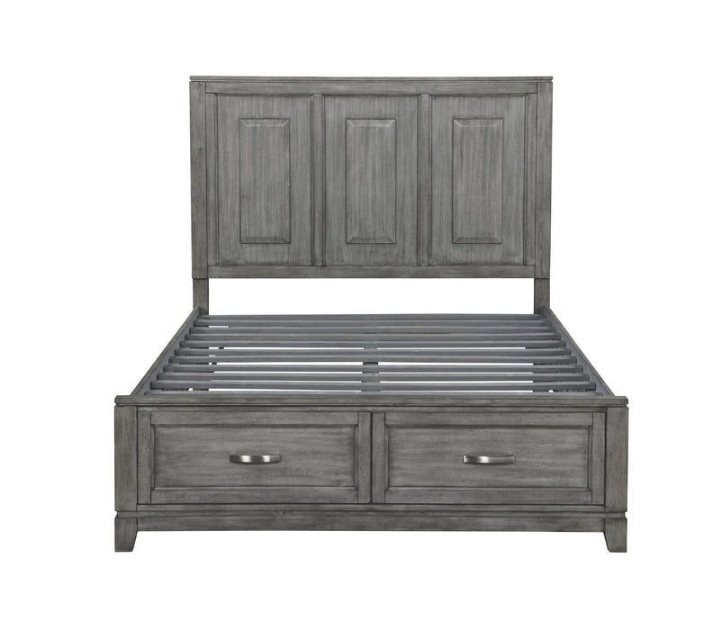 Homelegance - Garretson Queen Platform Bed with Footboard Storage in Gray - 1450-1* - GreatFurnitureDeal
