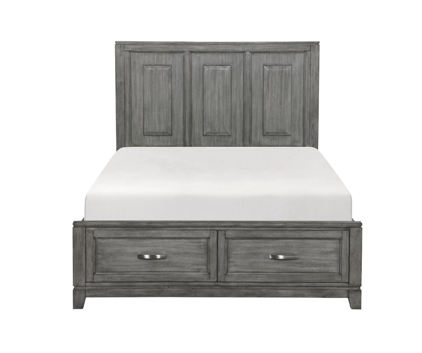 Homelegance - Garretson Queen Platform Bed with Footboard Storage in Gray - 1450-1* - GreatFurnitureDeal