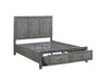 Homelegance - Garretson Queen Platform Bed with Footboard Storage in Gray - 1450-1* - GreatFurnitureDeal