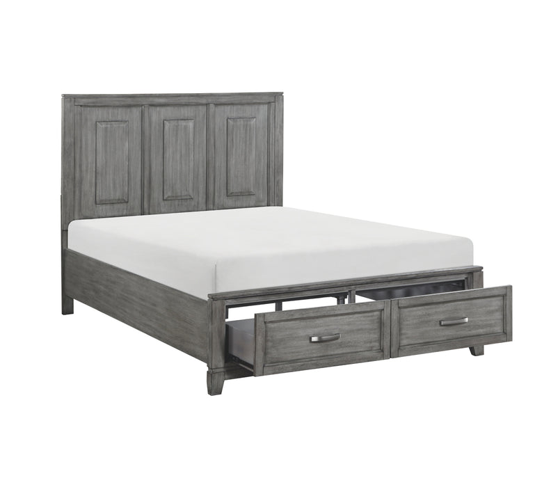 Homelegance - Garretson Queen Platform Bed with Footboard Storage in Gray - 1450-1* - GreatFurnitureDeal