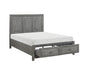 Homelegance - Garretson Queen Platform Bed with Footboard Storage in Gray - 1450-1* - GreatFurnitureDeal