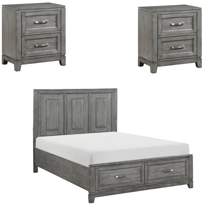 Homelegance - Garretson 3 Piece California King Bedroom Set in Gray - 1450K-1CK-3SET - GreatFurnitureDeal