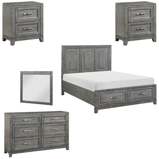 Homelegance - Garretson 5 Piece California King Bedroom Set in Gray - 1450K-1CK-5SET - GreatFurnitureDeal