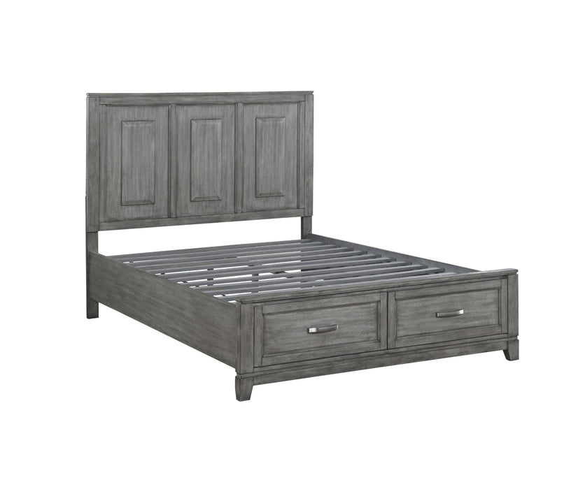 Homelegance - Garretson Queen Platform Bed with Footboard Storage in Gray - 1450-1* - GreatFurnitureDeal