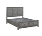 Homelegance - Garretson Queen Platform Bed with Footboard Storage in Gray - 1450-1* - GreatFurnitureDeal
