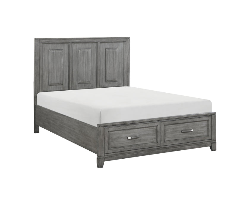 Homelegance - Garretson Queen Platform Bed with Footboard Storage in Gray - 1450-1* - GreatFurnitureDeal