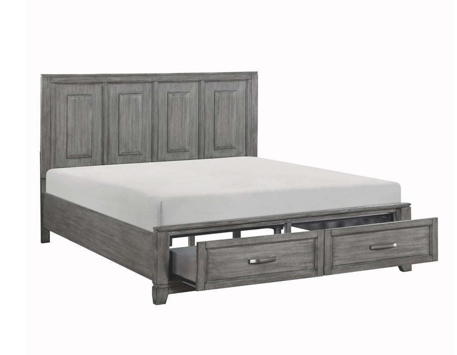 Homelegance - Garretson Queen Platform Bed with Footboard Storage in Gray - 1450-1* - GreatFurnitureDeal
