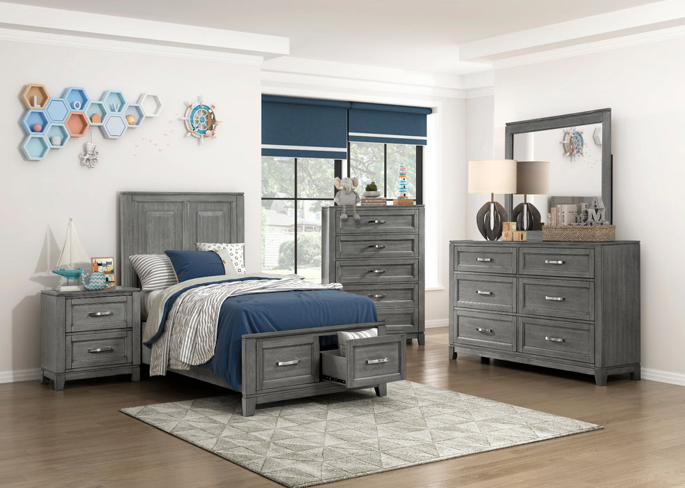 Homelegance - Garretson Twin Platform Bed with Footboard Storage in Gray - 1450T-1* - GreatFurnitureDeal