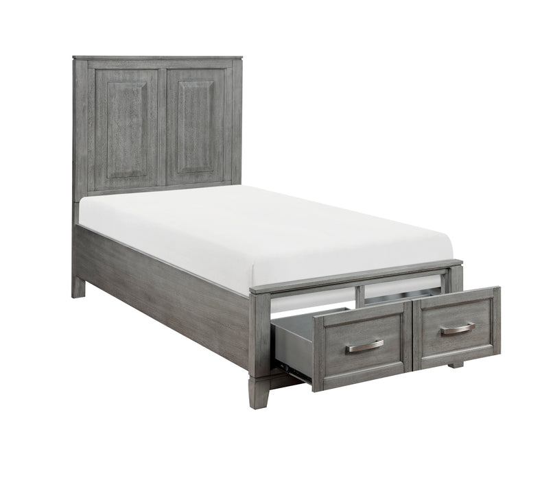 Homelegance - Garretson Twin Platform Bed with Footboard Storage in Gray - 1450T-1* - GreatFurnitureDeal