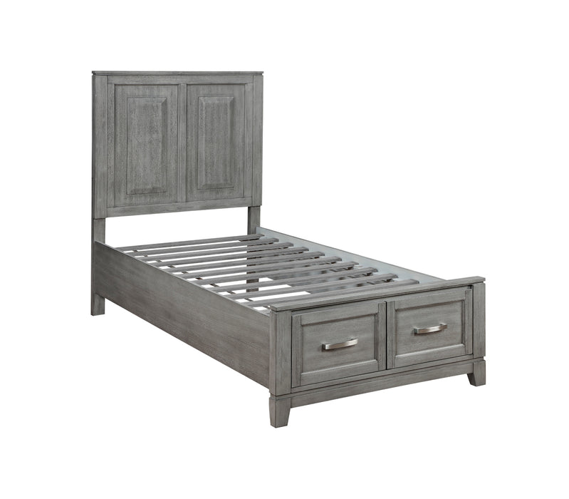 Homelegance - Garretson Twin Platform Bed with Footboard Storage in Gray - 1450T-1* - GreatFurnitureDeal