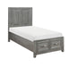 Homelegance - Garretson Twin Platform Bed with Footboard Storage in Gray - 1450T-1* - GreatFurnitureDeal