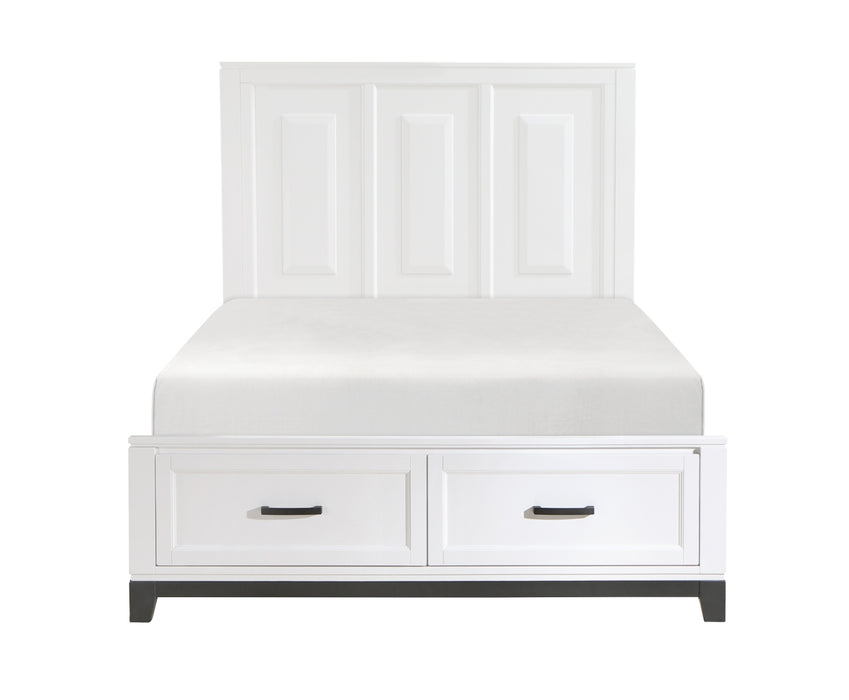 Homelegance - Garretson Queen Platform Bed with Footboard Storage in White - 1450WH-1* - GreatFurnitureDeal