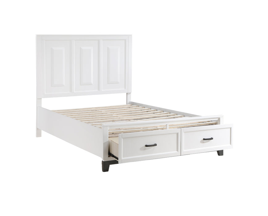 Homelegance - Garretson Queen Platform Bed with Footboard Storage in White - 1450WH-1* - GreatFurnitureDeal