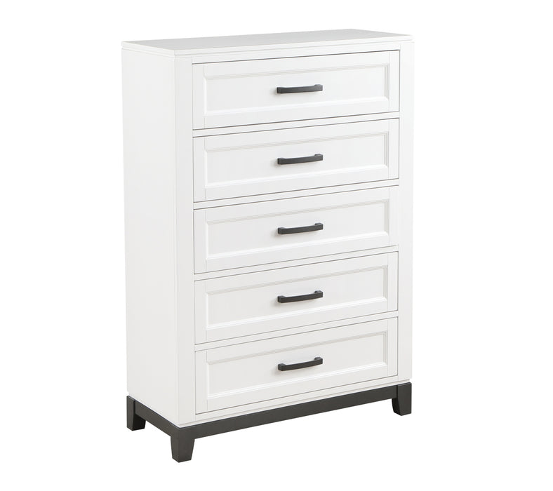 Homelegance - Garretson 5 Piece Queen Bedroom Set in White - 1450WH-1*9 - GreatFurnitureDeal