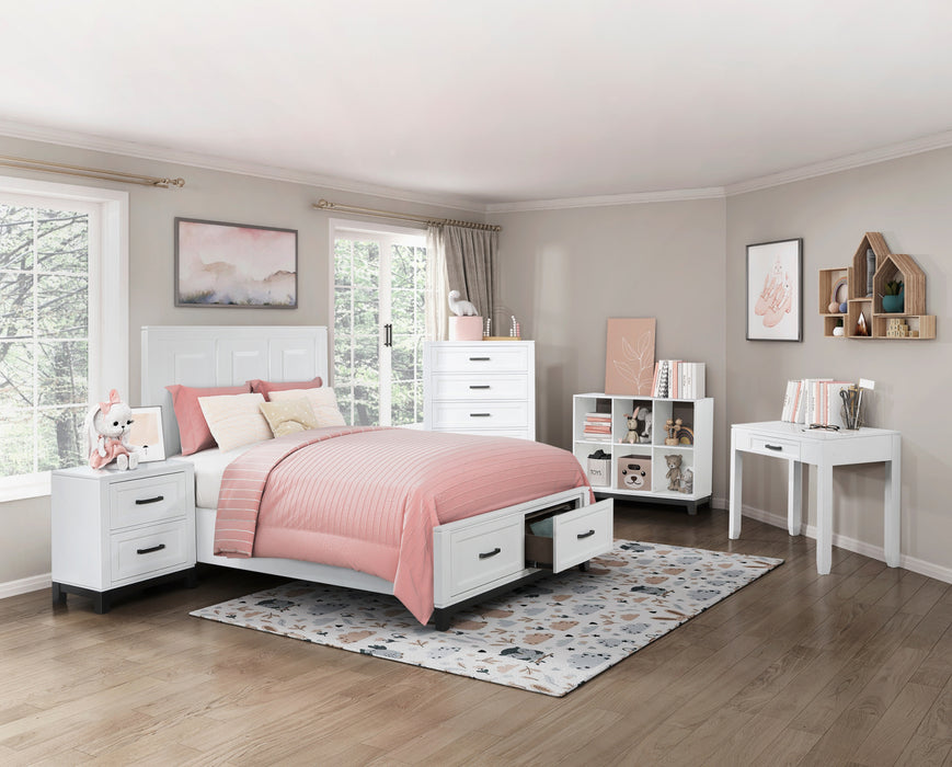 Homelegance - Garretson 4 Piece Full Bedroom Set in White - 1450WHF-1*4 - GreatFurnitureDeal