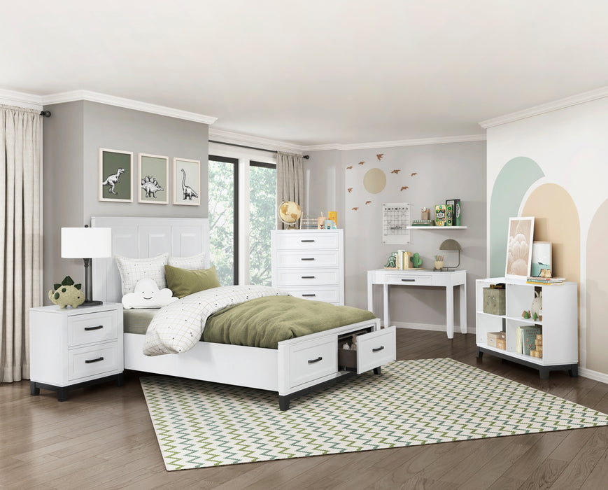 Homelegance - Garretson Full Platform Bed with Footboard Storage in White - 1450WHF-1* - GreatFurnitureDeal