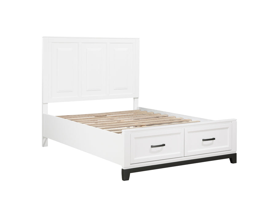 Homelegance - Garretson Full Platform Bed with Footboard Storage in White - 1450WHF-1* - GreatFurnitureDeal
