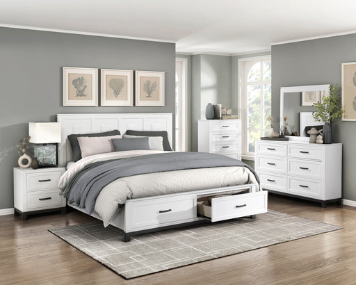 Homelegance - Garretson 5 Piece King Bedroom Set in White - 1450WHK-1EK-5SET - GreatFurnitureDeal