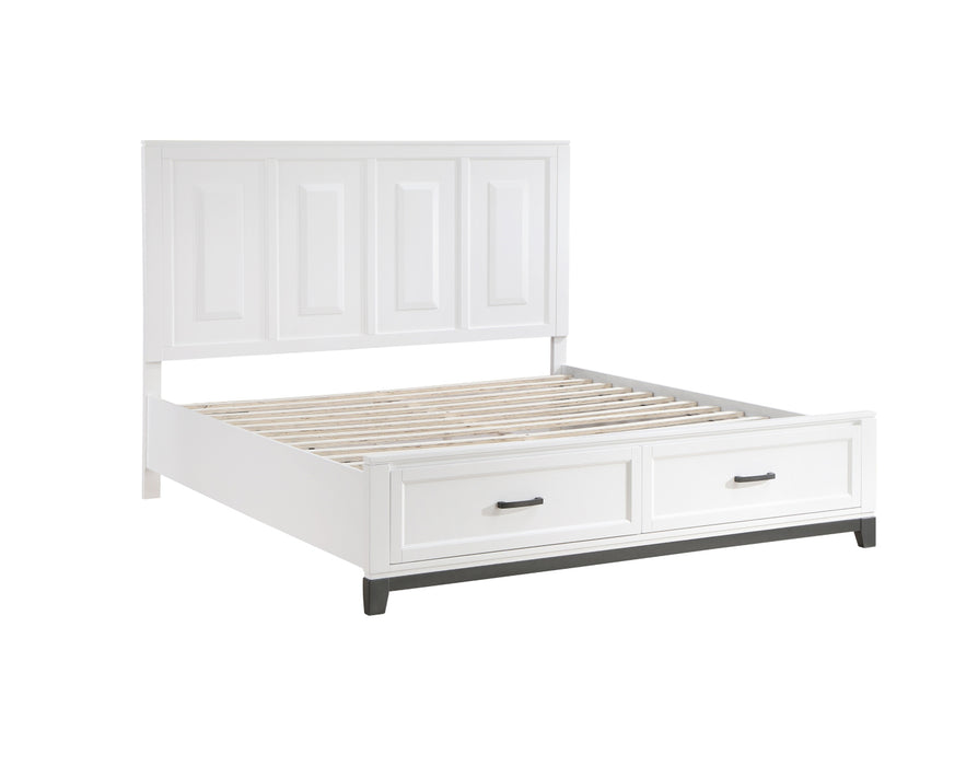 Homelegance - Garretson 4 Piece King Bedroom Set in White - 1450WHK-1EK*4 - GreatFurnitureDeal