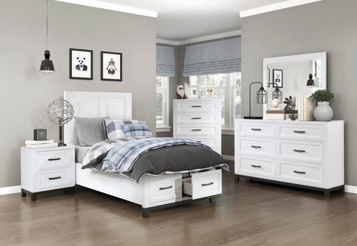 Homelegance - Garretson 5 Piece Twin Bedroom Set in White - 1450WHT-1-5SET - GreatFurnitureDeal