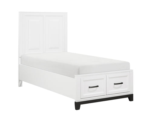 Homelegance - Garretson Twin Platform Bed with Footboard Storage in White - 1450WHT-1* - GreatFurnitureDeal