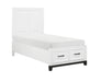 Homelegance - Garretson Twin Platform Bed with Footboard Storage in White - 1450WHT-1* - GreatFurnitureDeal