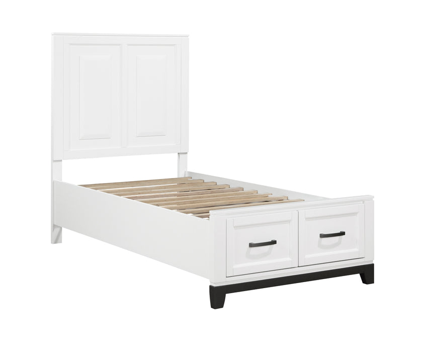 Homelegance - Garretson 4 Piece Twin Bedroom Set in White - 1450WHT-1*4 - GreatFurnitureDeal