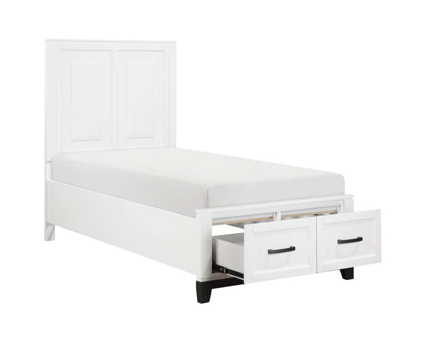 Homelegance - Garretson 5 Piece Twin Bedroom Set in White - 1450WHT-1-5SET - GreatFurnitureDeal