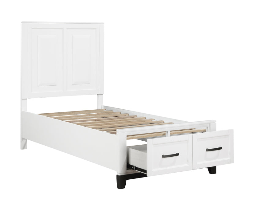 Homelegance - Garretson 5 Piece Twin Bedroom Set in White - 1450WHT-1-5SET - GreatFurnitureDeal