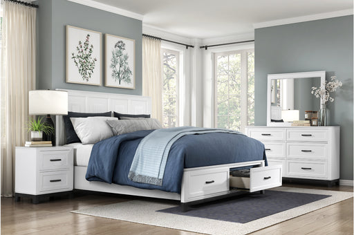Homelegance - Garretson 4 Piece Full Bedroom Set in White - 1450WHF-1*4 - GreatFurnitureDeal