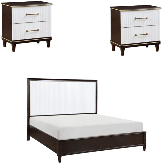 Homelegance - Niles 3 Piece King Bedroom Set in White and Cherry - 1451K-1EK-3SET - GreatFurnitureDeal