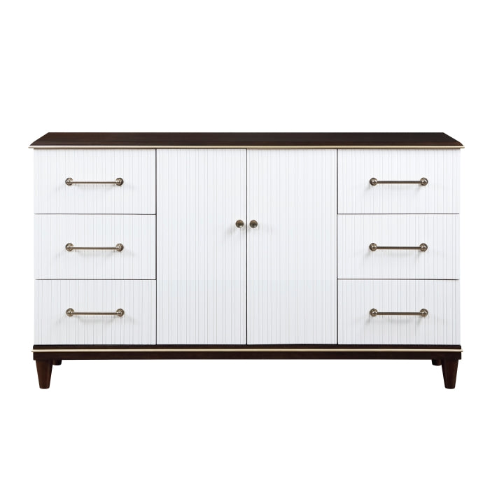 Homelegance - Niles 4 Piece Queen Bedroom Set in White and Cherry - 1451-1*4 - GreatFurnitureDeal