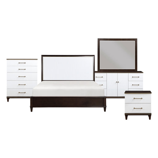 Homelegance - Niles 5 Piece Queen Bedroom Set in White and Cherry - 1451-1*9 - GreatFurnitureDeal