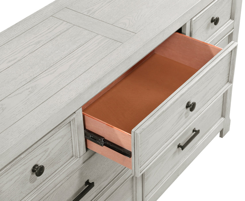 Homelegance - Providence Dresser and Mirror in Light Gray - 1458-5-6 - GreatFurnitureDeal