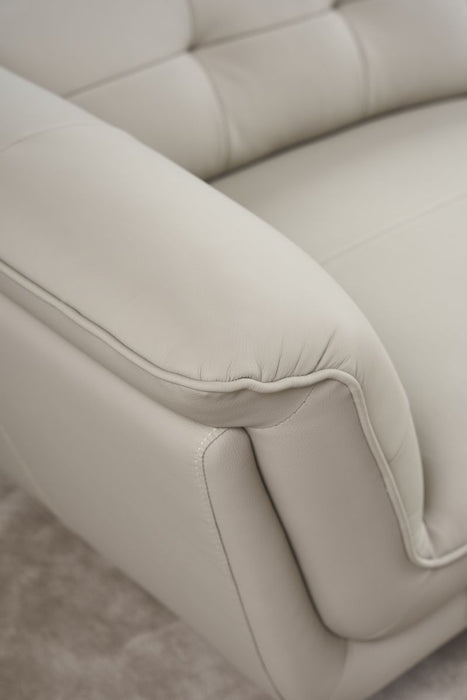 American Eagle Furniture - EK-L083 Light Gray Italian Leather Sectional - Left Sitting - EK-L083L-LG