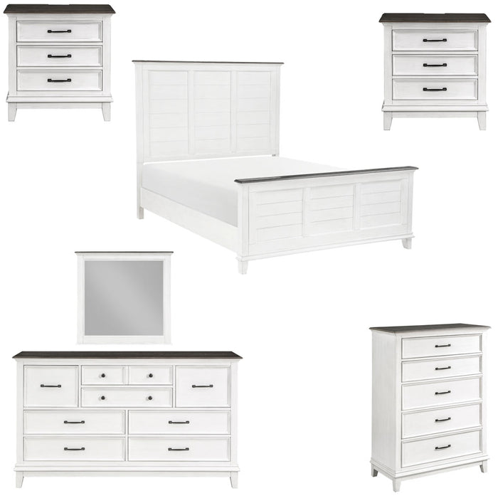 Homelegance - Chesterton 6 Piece King Bedroom Set in Antique White - 1463K-1EK-6SET - GreatFurnitureDeal