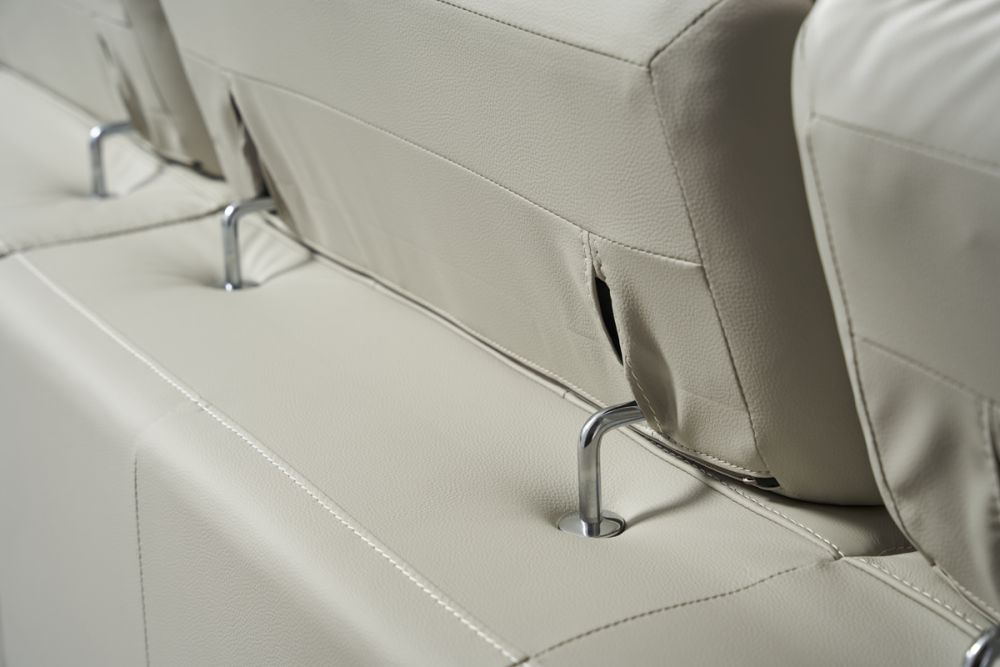 American Eagle Furniture - EK-L083 Light Gray Italian Leather Sectional - Left Sitting - EK-L083L-LG - GreatFurnitureDeal