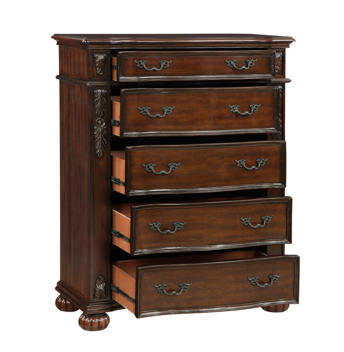 Homelegance - Adelina 5 Drawer Chest in Cherry - 1468-9 - GreatFurnitureDeal