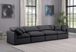 Meridian Furniture - Indulge 140" Black Vegan Leather Upholstered 4pc. Sofa - 146Black-S140 - GreatFurnitureDeal