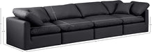 Meridian Furniture - Indulge 140" Black Vegan Leather Upholstered 4pc. Sofa - 146Black-S140 - GreatFurnitureDeal
