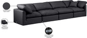 Meridian Furniture - Indulge 140" Black Vegan Leather Upholstered 4pc. Sofa - 146Black-S140 - GreatFurnitureDeal