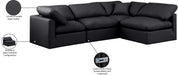 Meridian Furniture - Indulge 105" Black Vegan Leather Upholstered 4pc. Sectional - 146Black-Sec4B - GreatFurnitureDeal