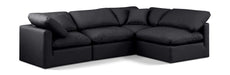 Meridian Furniture - Indulge 105" Black Vegan Leather Upholstered 4pc. Sectional - 146Black-Sec4B - GreatFurnitureDeal