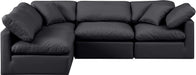 Meridian Furniture - Indulge 105" Black Vegan Leather Upholstered 4pc. Sectional - 146Black-Sec4B - GreatFurnitureDeal