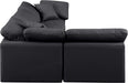 Meridian Furniture - Indulge 105" Black Vegan Leather Upholstered 4pc. Sectional - 146Black-Sec4B - GreatFurnitureDeal