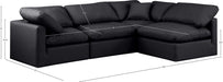 Meridian Furniture - Indulge 105" Black Vegan Leather Upholstered 4pc. Sectional - 146Black-Sec4B - GreatFurnitureDeal